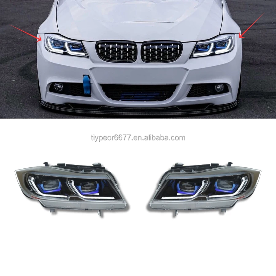 product tiypeor car headlight head lamp for bmw e90 3 series 2005   2012 lens signal led daytime running lights headlights auto assembly-3