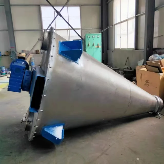 V Shaped Vertical Heated Conical Screw Series Helical Ribbon Mixer ...