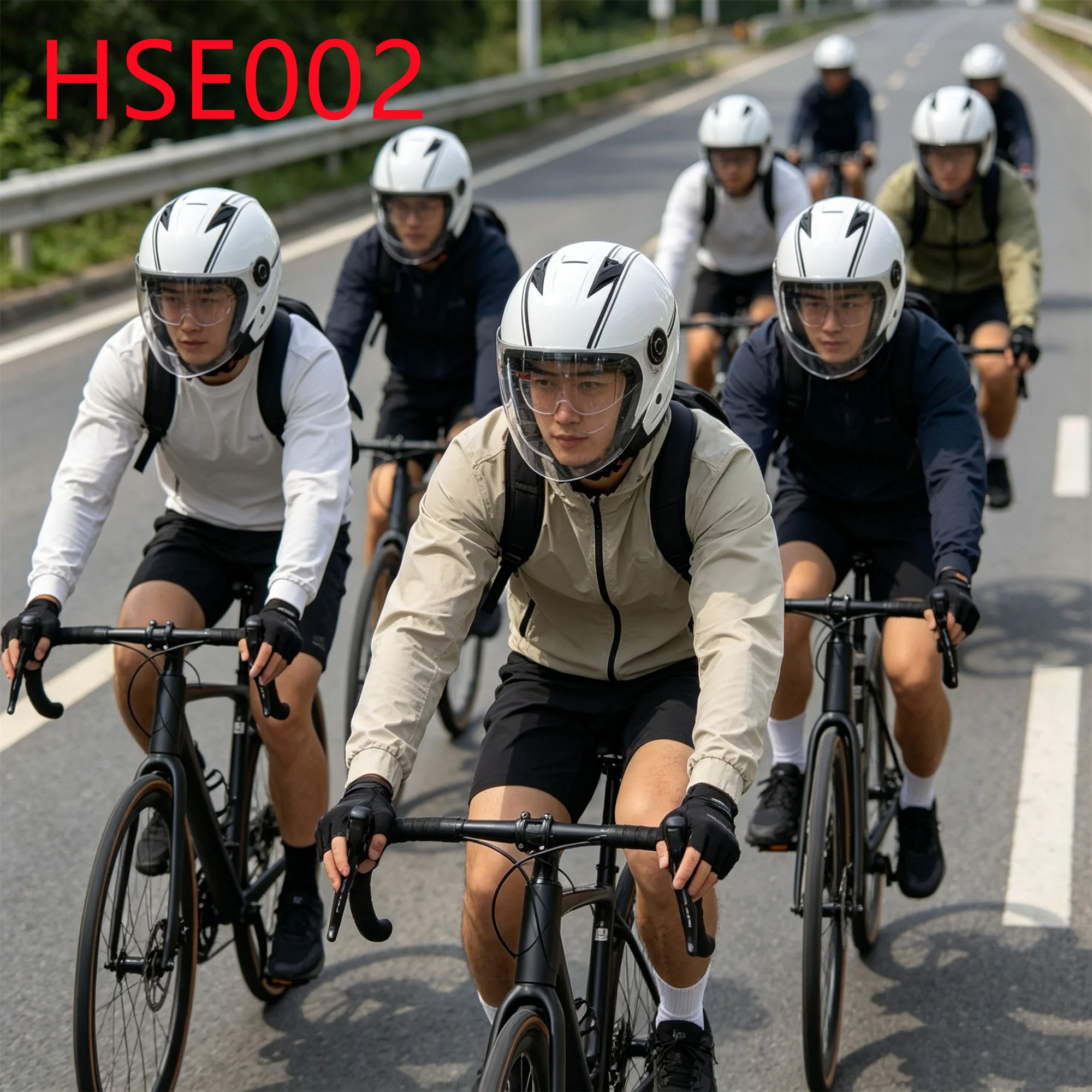 HY,Long-distance Cycling Breathable and Heat-dissipating Cycling Helmet Reflective Strip Design Electric Bike Helmet HSE002