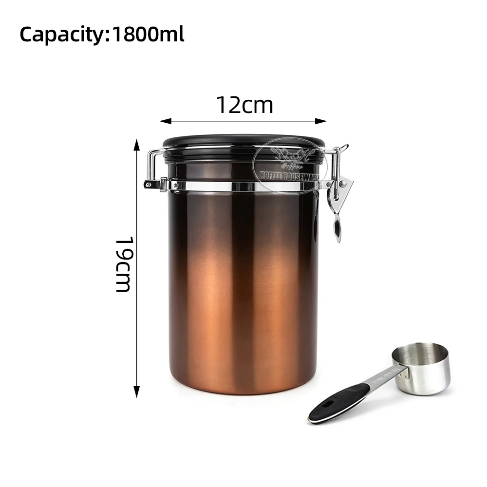 1000g Stainless Coffee Bean Canister Storage Container - Image 4