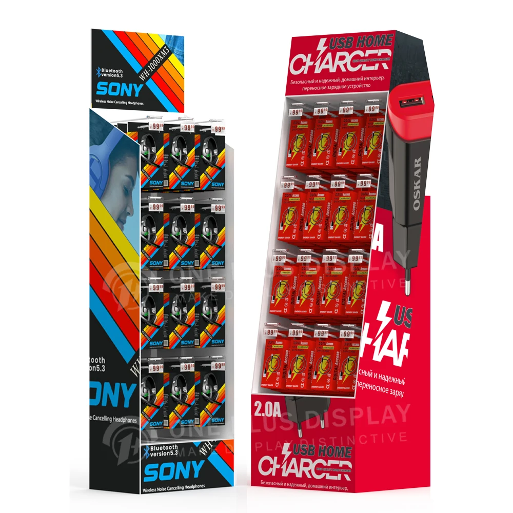 Custom Retail Product Paper Cardboard Display Stand with Hooks