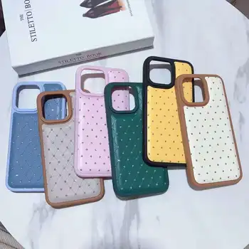 fashionable PU leather TPU phone cover case for iphone 15 pro max diamond cellphone back cover for moto G24 G54 G04 fundas