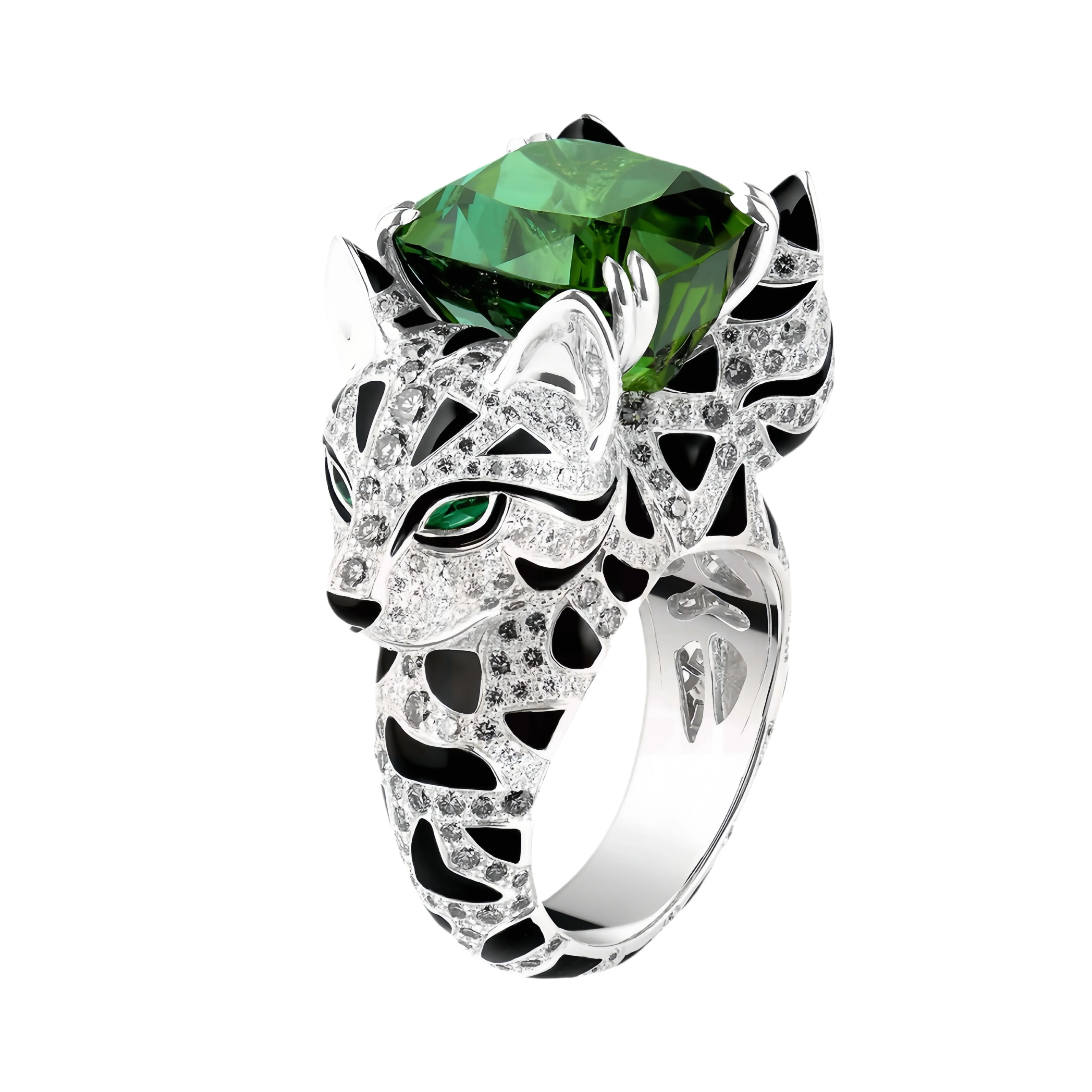 MUSHAN Jewelry Factory Muzo Emerald Gemstone 925 Sterling Silver Woman Rings Diamond Leopard Rings Women 18K Gold Ring Jewelry