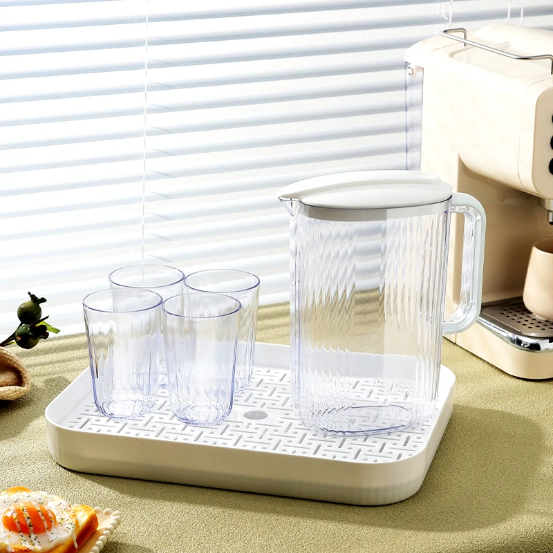 New Arrival 2000 Ml Water Kettle Filter Jug With 4 Cups Heat Resistance Amber Colored Water