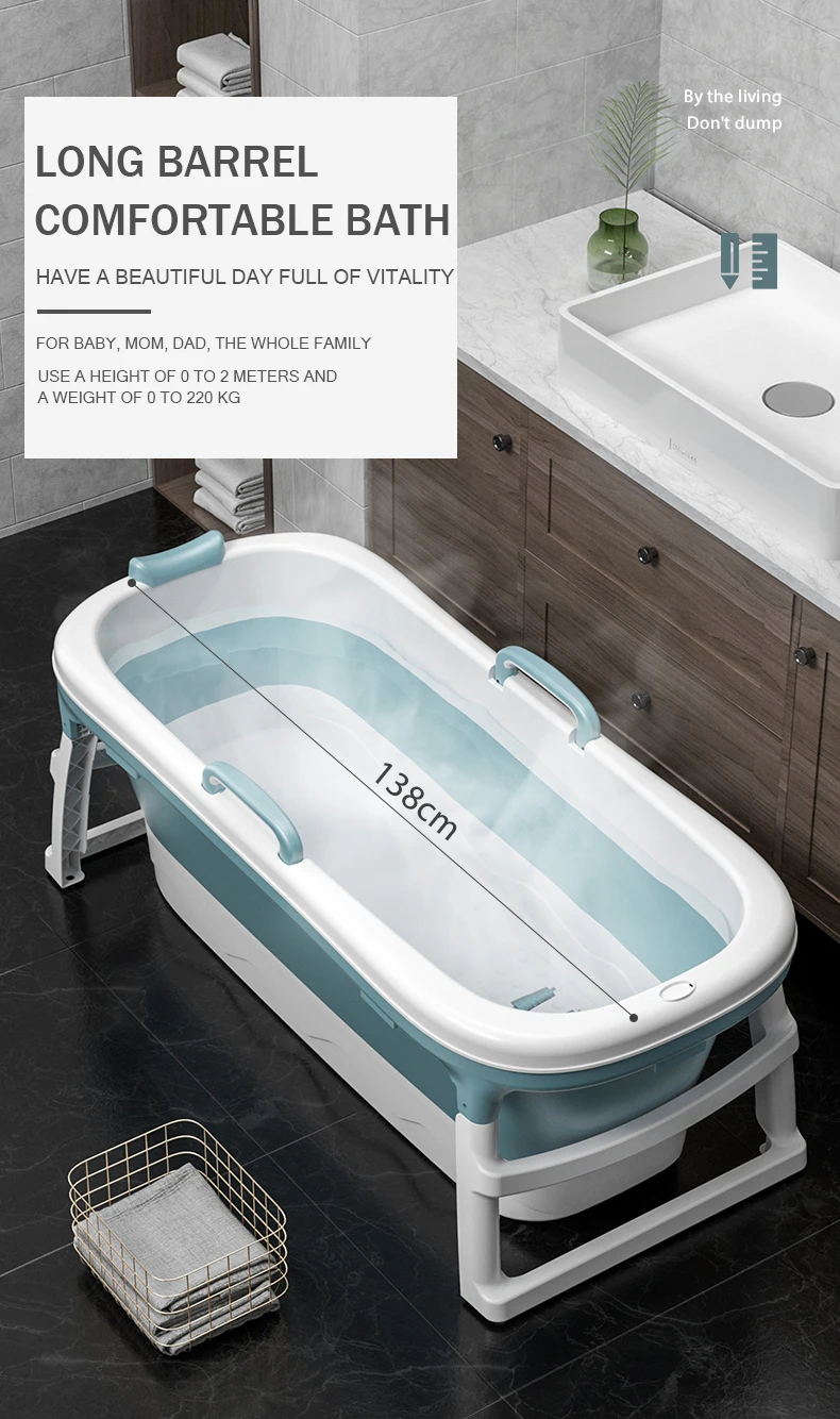 Hot sale customizable color pattern 1.36M household freestanding portable plastic bathtub for adult