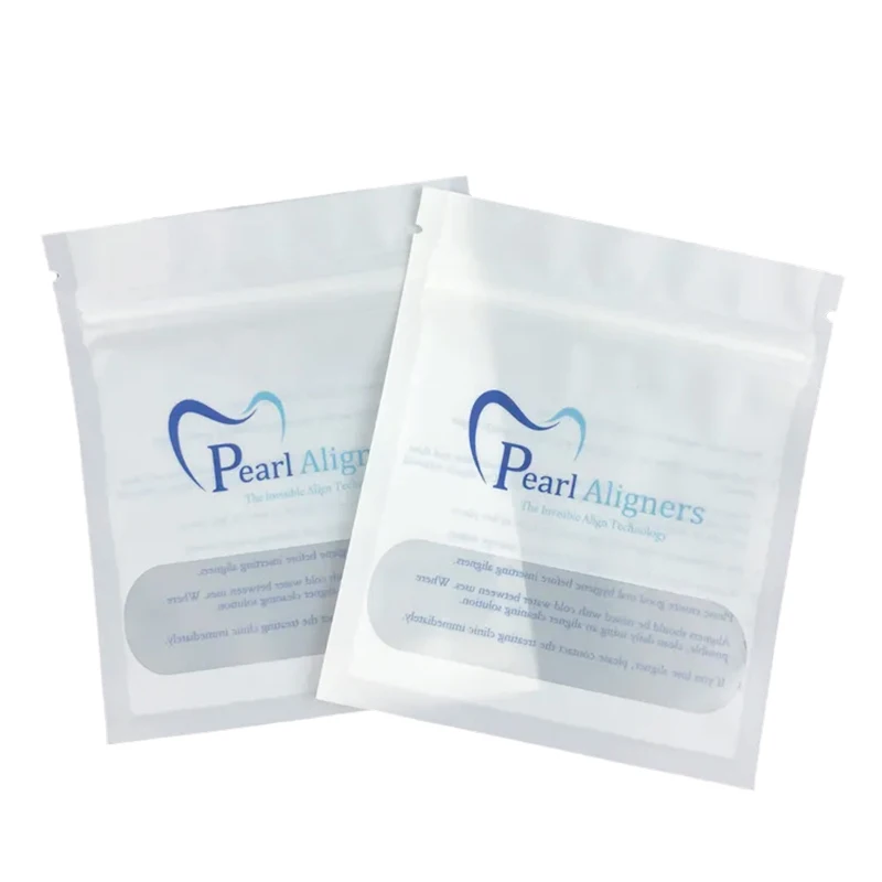 Aligner Packaging Zipper Bag Orthodontic Packaging Bag Frosted One Side Transparent Matt Mylar