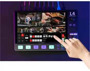 FEELWORLD Professional Live Streaming L4 Multi-camera Video Mixer Switcher 10.1"Touch Screen USB3.0 Live Stream Video Mixer product image