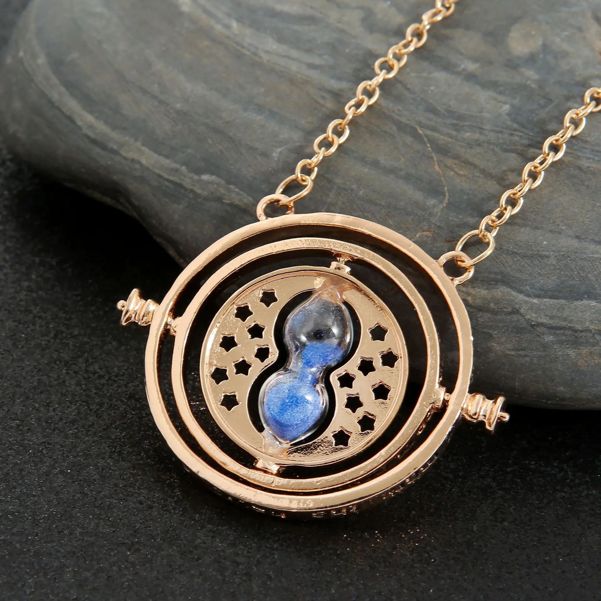 Collier Harry Potter - Pendentif Sablier Retourneur Du Temps En Alliage Argenté