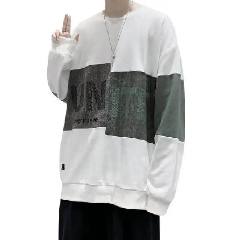 Sudadera Con Cuello Redondo Personalizada Para Hombre,Camisa Con Estampado  De Pantalla De Color Dividido,Camiseta Sonriente De Estilo Moderno - Buy  Comprar Sudadera Capucha Sin Logotipo Personalizado,Sudaderas De Los Hombres  De Lujo Sweatshirtss