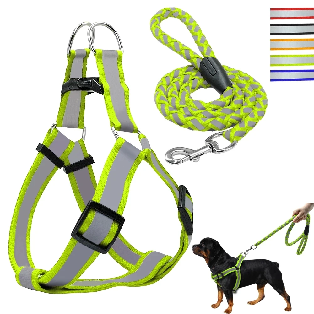 Good Quality Durable Reflective Nylon Pet Dog Collar With Harness And Leash Set supplier