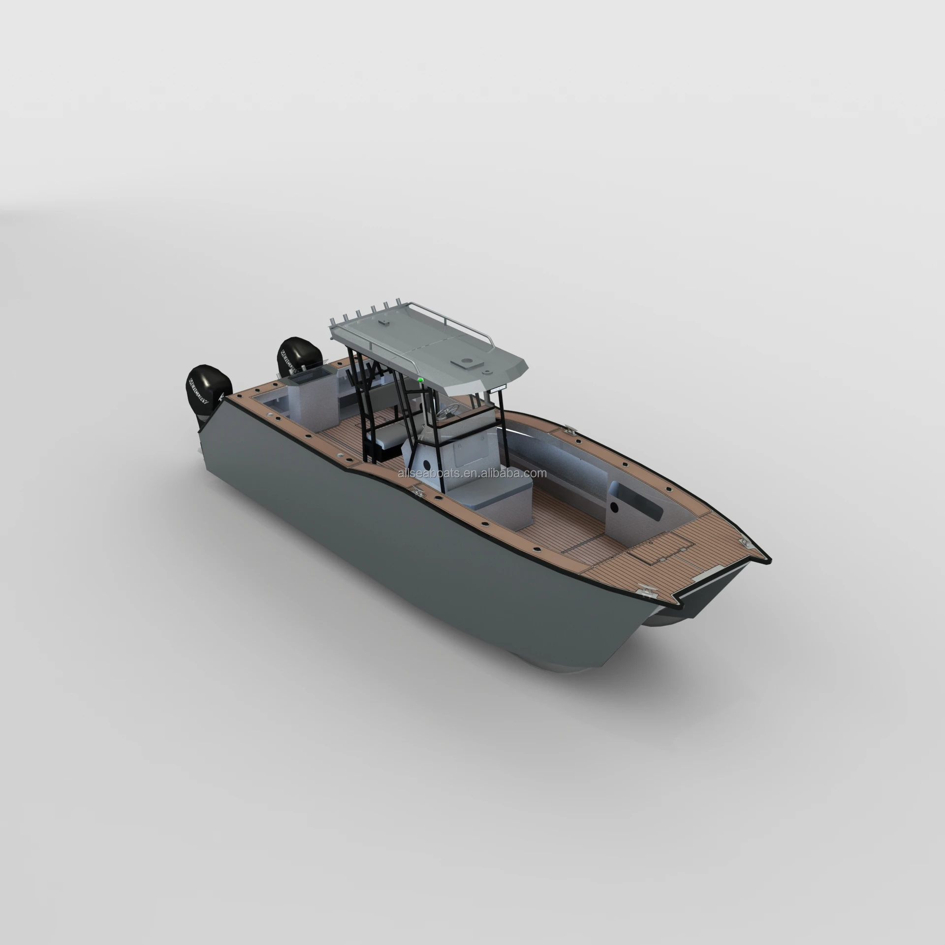 small catamaran center console