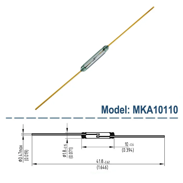 10 Pezzi Reed Switch 2x14mm Normalmente Aperto – Interruttore Magnetico In Vetro SPST NO Per Robotica