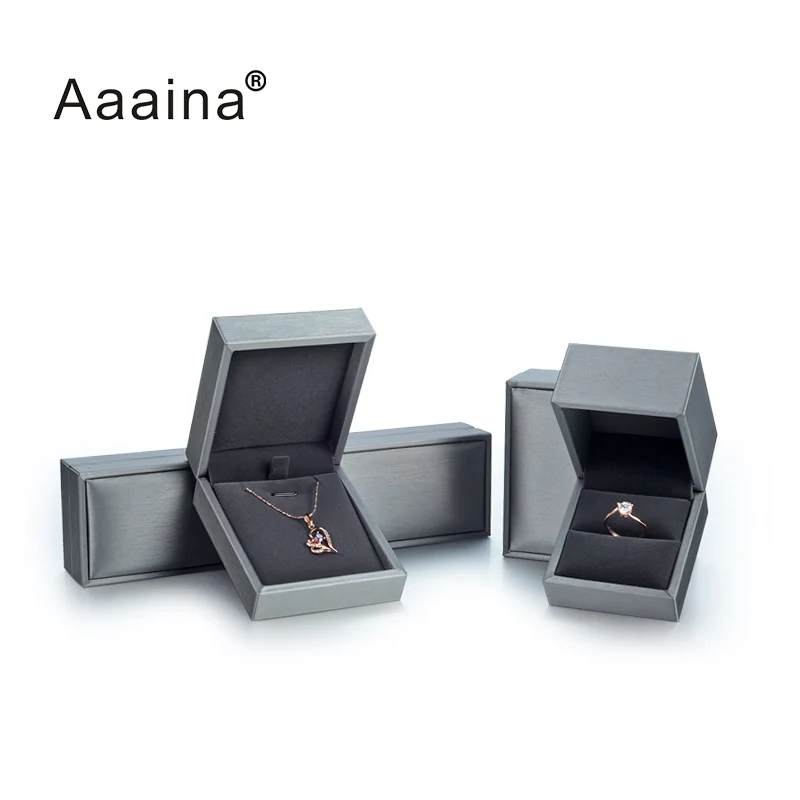 Custom Logo Grey Jewelry Box for Organized Storage Display Case