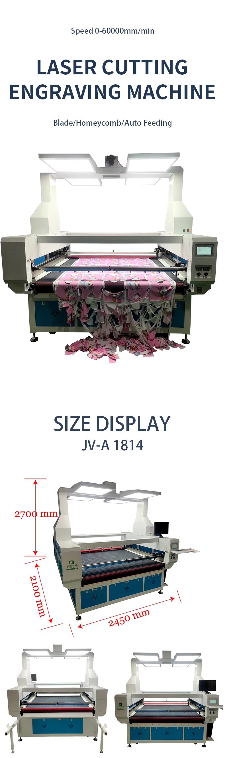 High Quality 2 Asynchronous Cutting Head Laser Cutting Machine Automatic Fabric Printed Sublimation Support for AI BMP Graphic