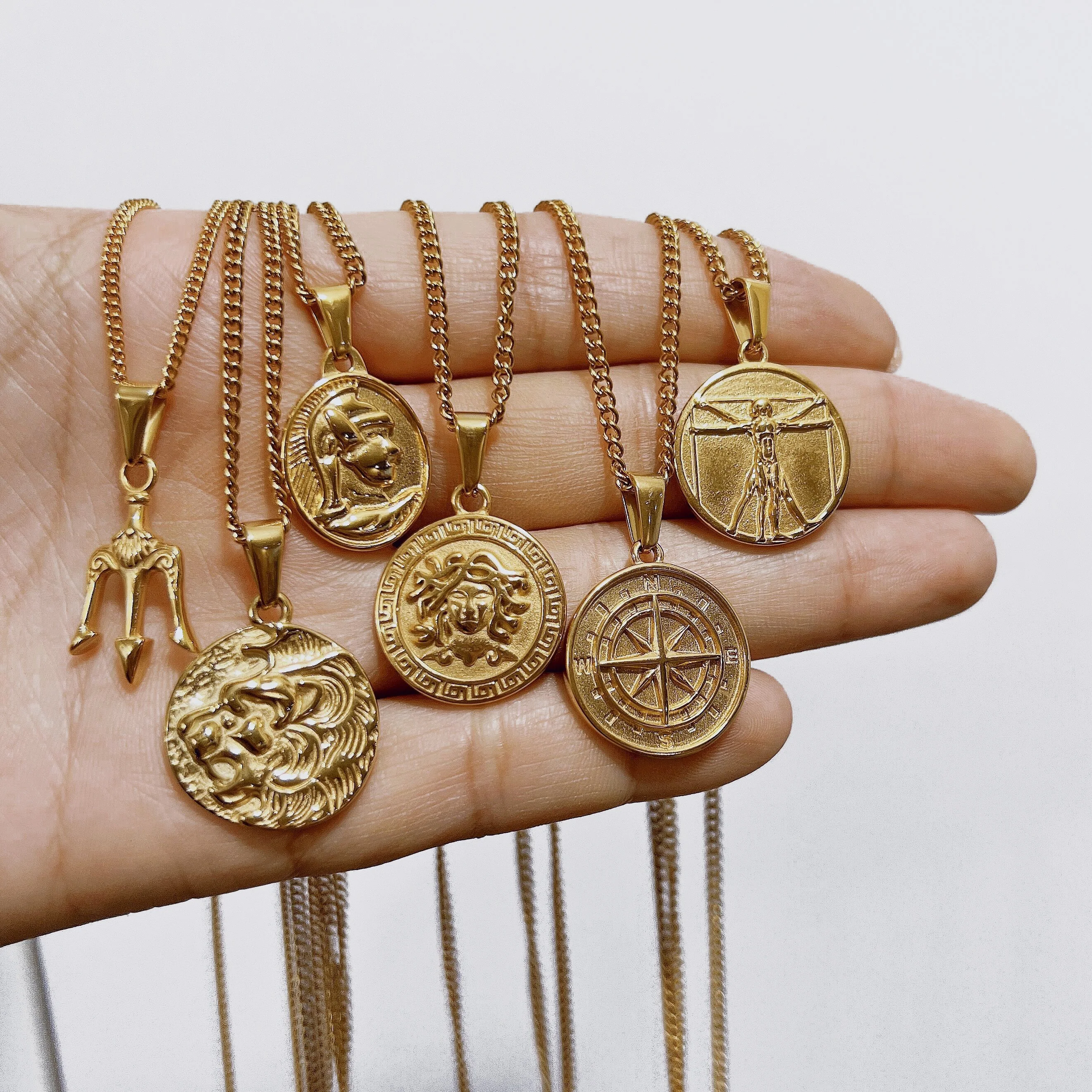 Hot Stainless Steel Bevel Edge 25mm Cross Pendant Rope Chain