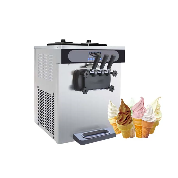 Chinese Automatic Soft Serve Ice Cream Machine Three Flavors Ice Cream ...