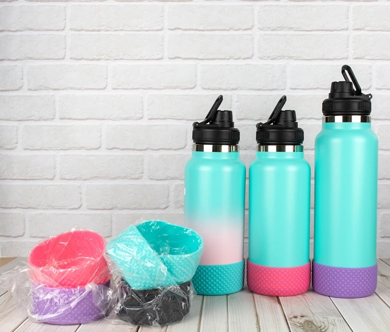 Protective Diamond Texture Silicone Boot Compatible  Tumbler 40oz Water Bottle Hydre Dipped Printing Sleeve Cover