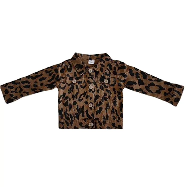 2020 Fashion Leopard Denim Jacket Kids 