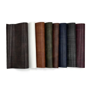 PU leather Autumn and winter woven lines scraper process smooth feel for shoes bags