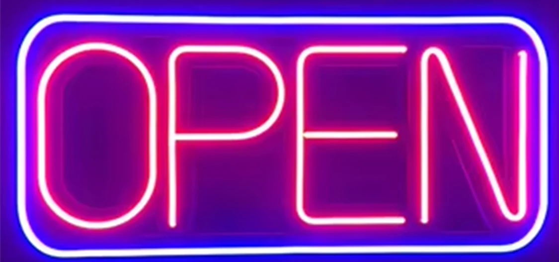 Large Oval Neon LED Open Custom Advertising Outdoor Wall Real Neon Sign