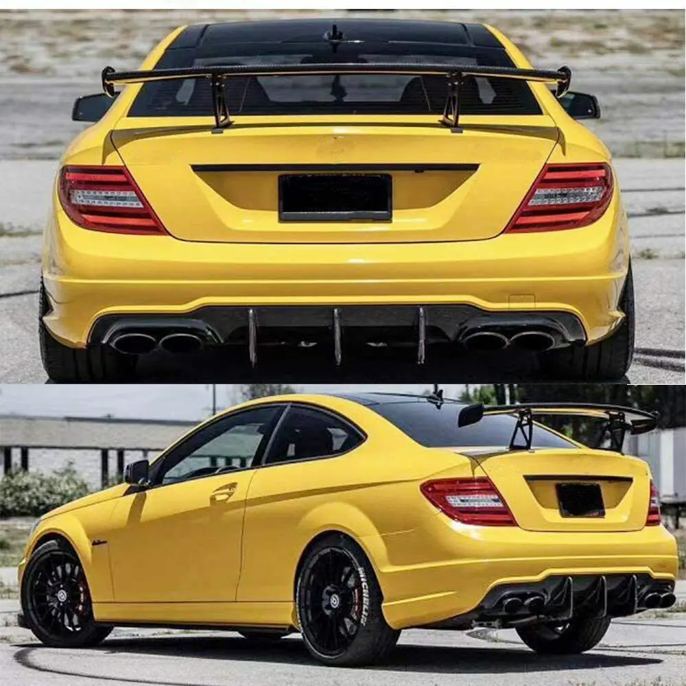 Carbon Fiber Rear Bumper Lip Diffuser For Mercedes Benz W204 C63 Amg