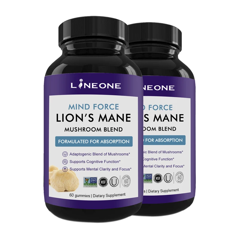 Private Label Organic Hericium Mushroom Extract Nootropics Brain Supplement 2400 mg Lions mane Capsules Booster Memory & Energy