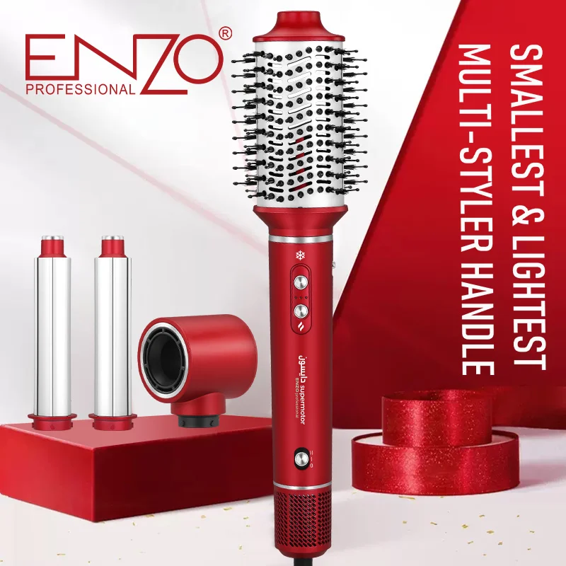 ENZO EN-6225 Rotating Hot Air Brush Curler & Straightener - High