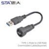 Câble surmoulé TYPE-C mâle vers USB 3.0 mâle (baïonnette)