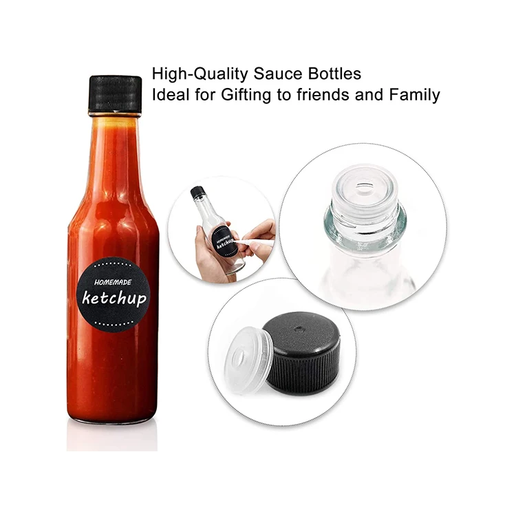 Cheap 90ml 150ml 250ml Glass Hot Sauce Bottles Mini Empty Chilli Tomato Sauce Bottle Tabasco 2870