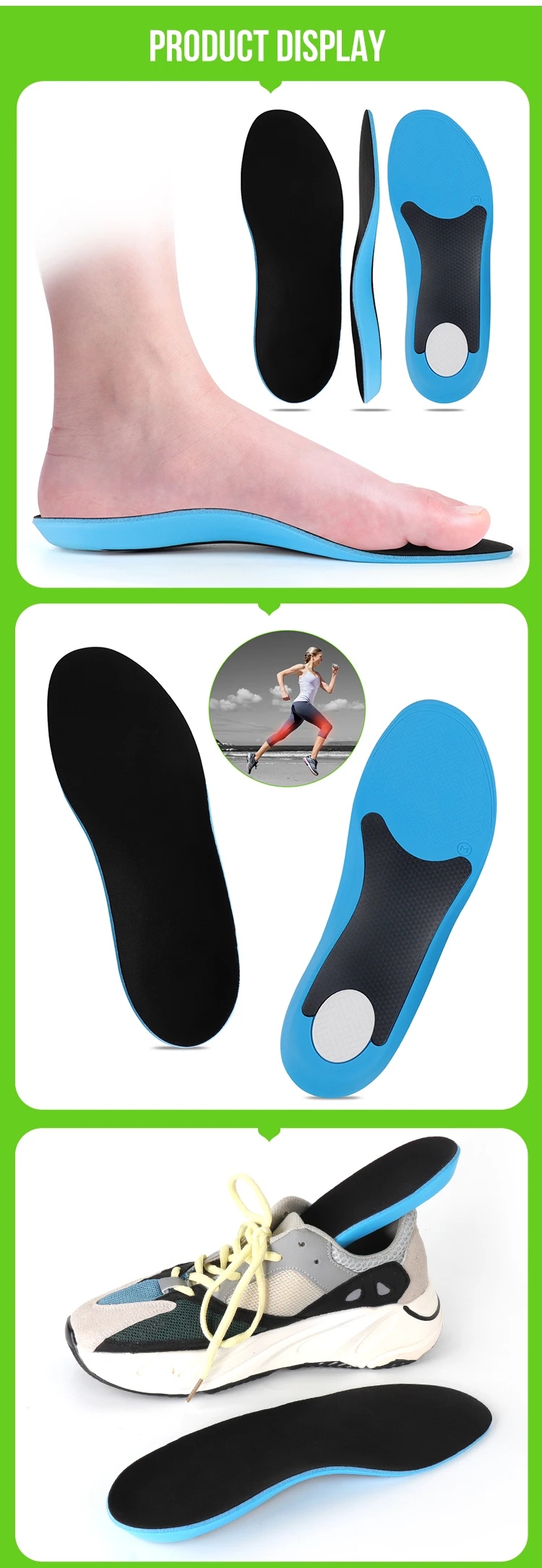 product joghn pu massage breathable shoes with arch support insole sports  comfort insoles orthotics insole manufacturer-46