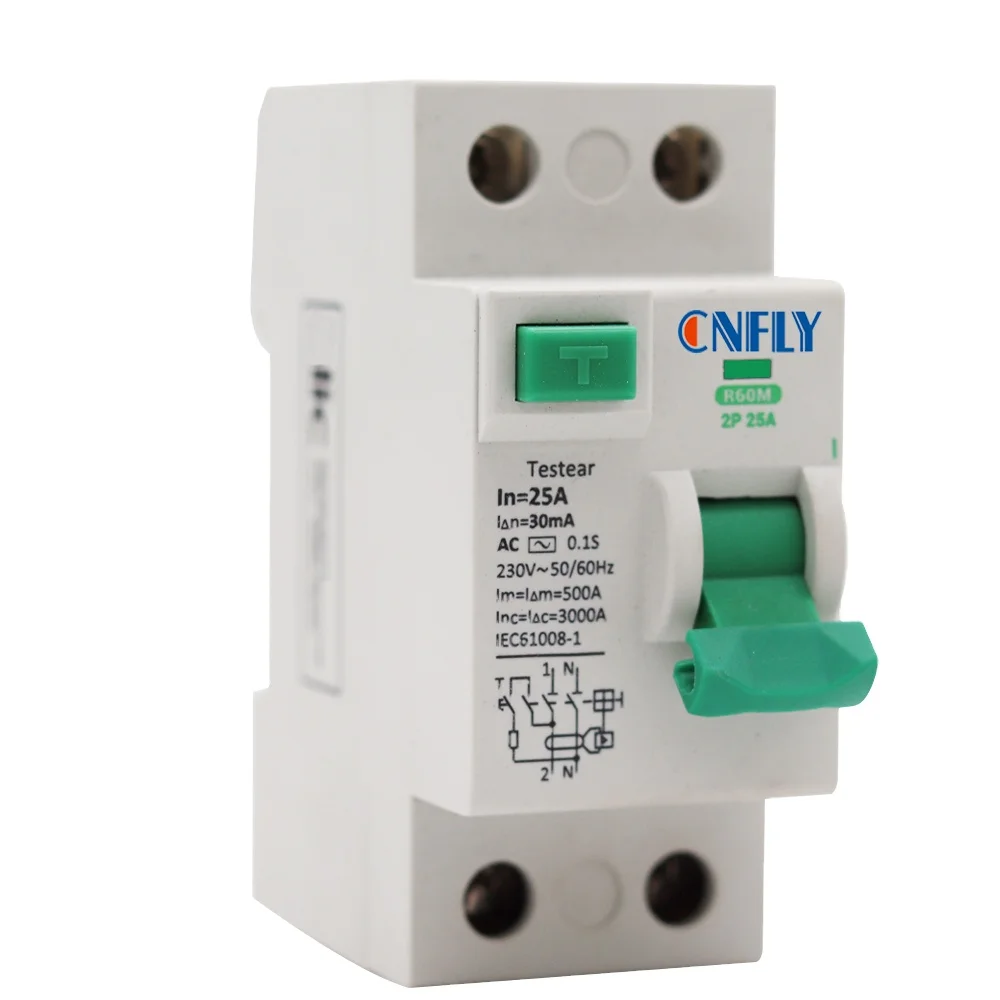 2P RCD Residual Current Circuit Breaker Interruptor Diferencial