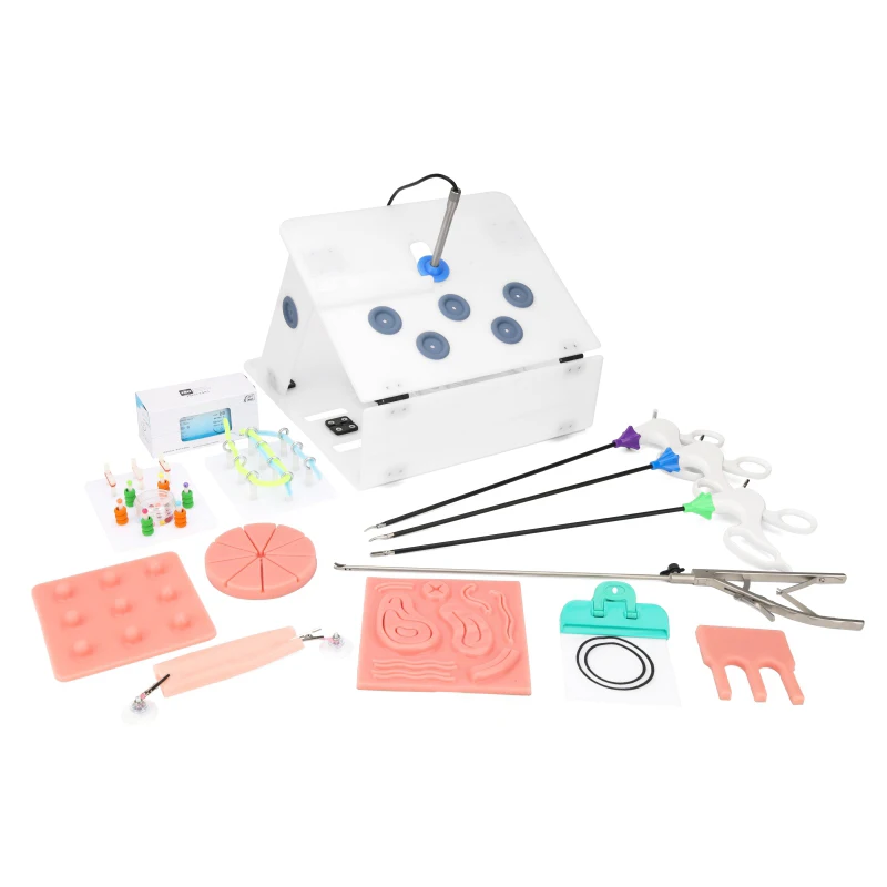 Abdominal Laparoscopic Simulator Training Box Foldable Laparoscopy Endo Trainer Medical Teaching Instruments Box Full Set
