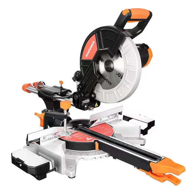 TEBAK Woodworking 10-inch Pull-bar Miter Saw 45-degree Desktop Stainless Steel and Aluminum Alloy Cutting Machine