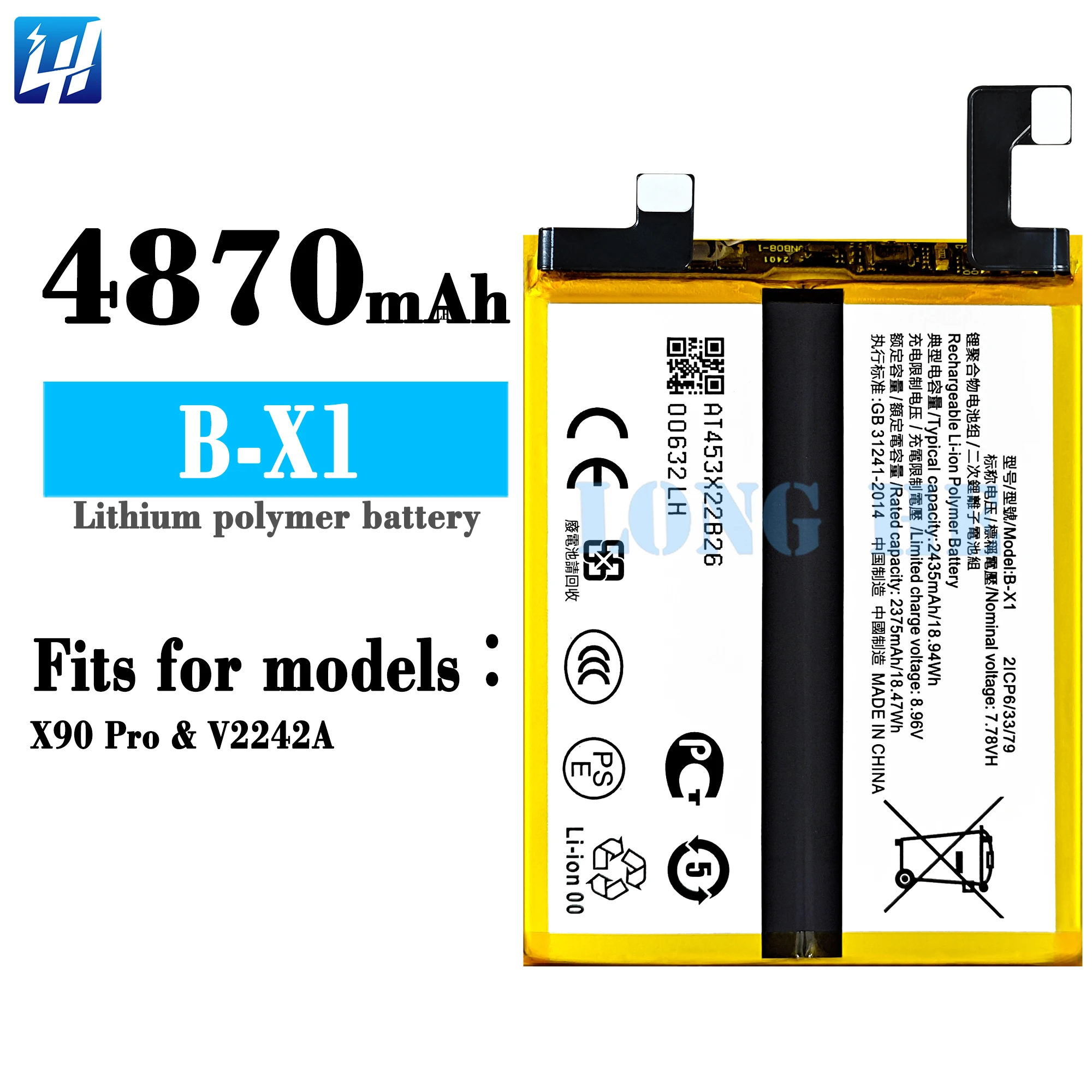 Original Vivo Smartphone Battery B-X1 5000mAh for VIVO X90 PRO