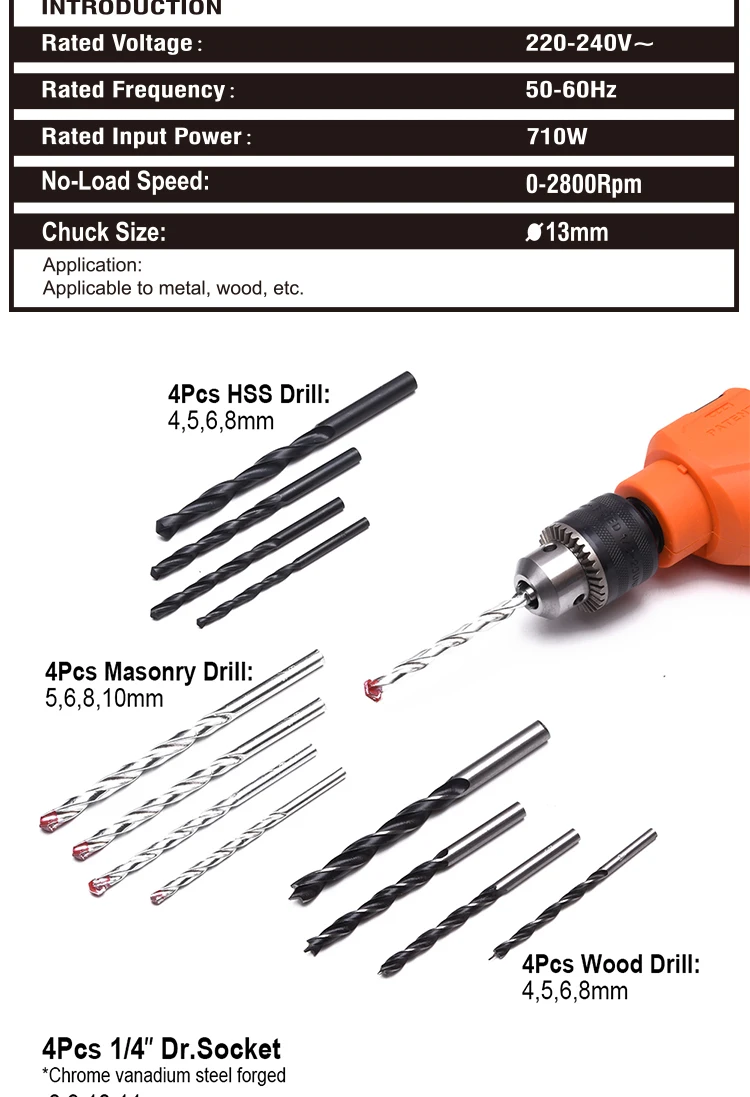 Wholesale Professional Car Repair Power Tools 36Pcs Multi-Functional Chrome Vanadium Impact Drill Tool Set
