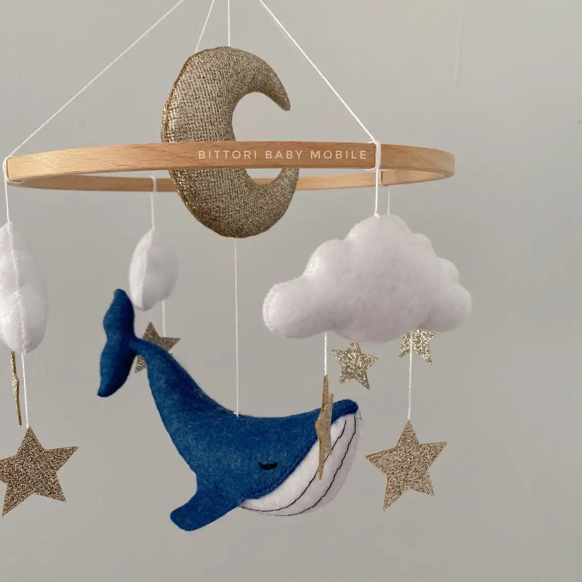 Baby Mobile Whale Nautical Nursery Felt Boy Dolphin Sea Ocean Waves Hanging  Newborn Baby Shower Gift Crib Mobile