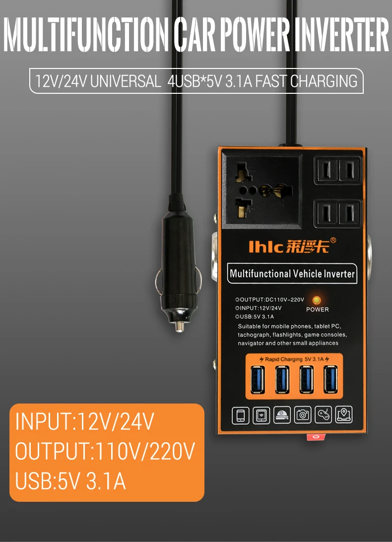 Sine Wave Inverter 50w For Car Car Inverter 12 Volts To 220 Volts 12v Car To 240v Mains Power
