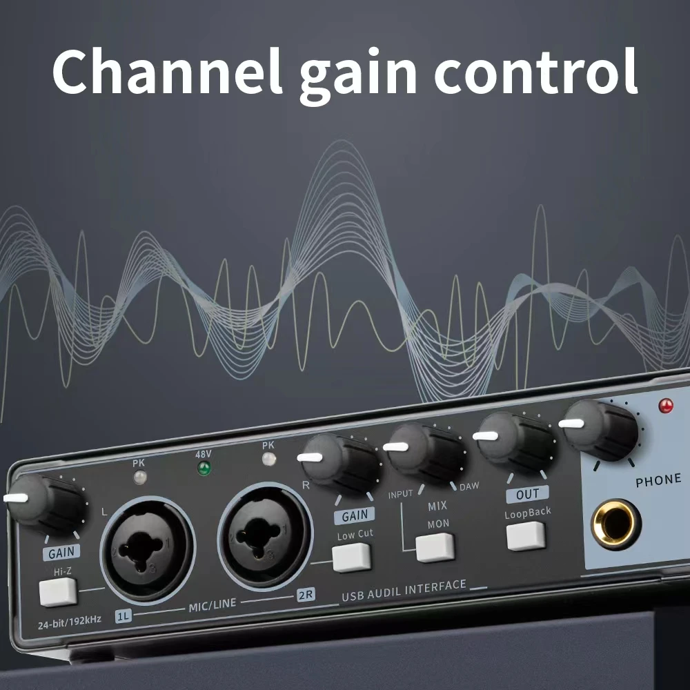Pc Computer USB Sound Cards Audio Interface Recording Music Studio Equipment Professional