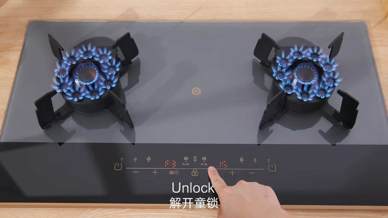 Touch Screen Glass Automatic Electric Ignition Smart Ai Wholesale Flat