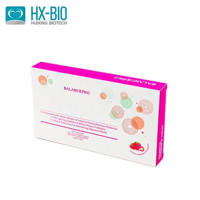 
Производитель ODM & OEM, натуральный пробиотик, жевательный планшет для детей, пищевая добавка, частная торговая марка, продукт для ухода за кишечником 