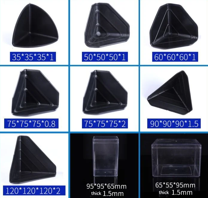 Wholesale BENECREAT 60Pcs 6 Style Plastic Triangle Corner Protector 