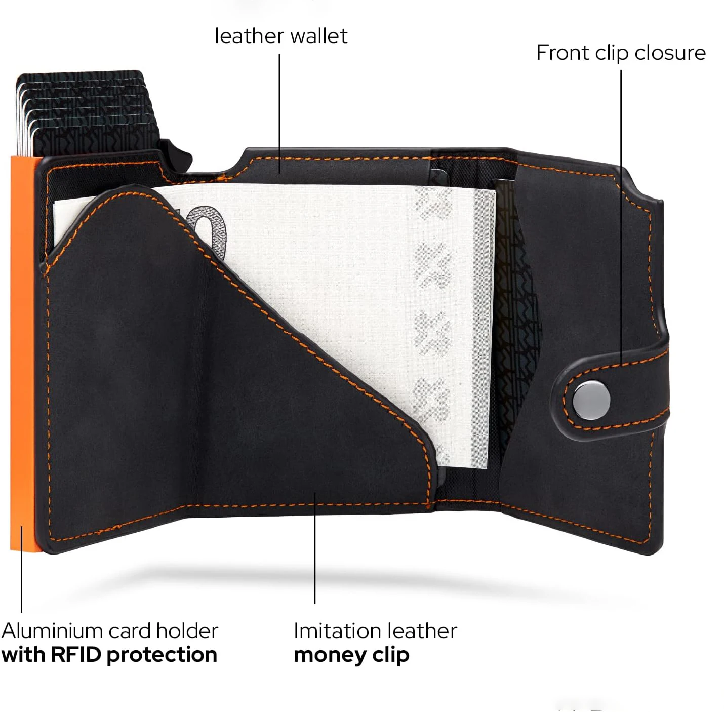 Fashion Design Pop up Credit PU Card Holders Metal Card Wallets Automatic Business Card Case for Men