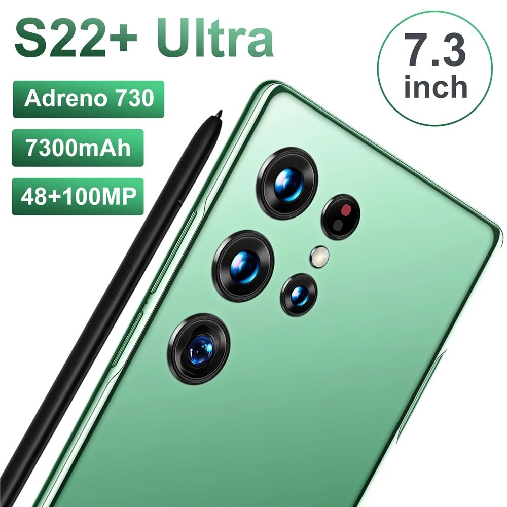 New S22 Ultra Phone Global Version 7.3 Inch Smartphone 3gb+64gb Android Cellphones Original Unlocked 5g Mobile Phones