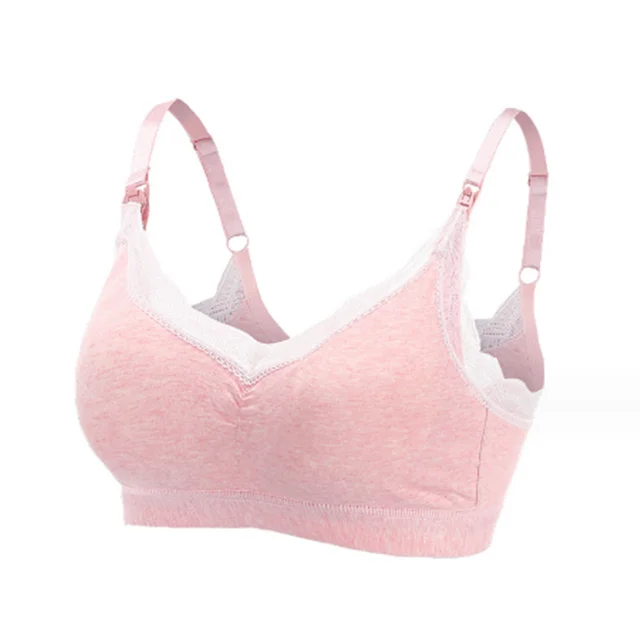 Pregnant women's strapless lace small chest pure cotton breastfeeding bra