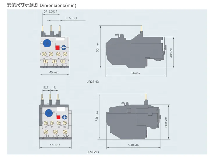Relais Thermique De Surcharge JR28-25 - Réglable 1,6A à 25A - Protection Moteur électrique - Pour Industrie, Climatisation, Pompes