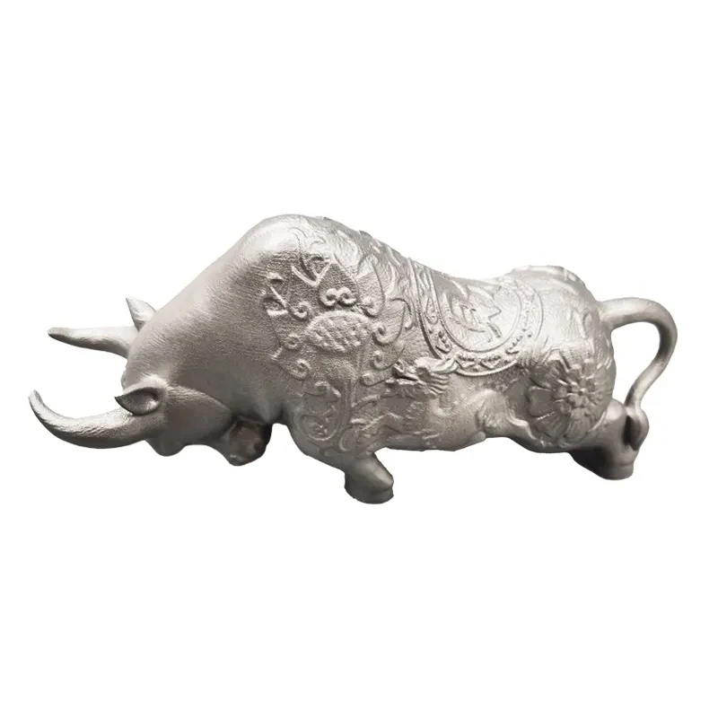 Custom Zodiac Ox Stainless Steel Ornament Sculpture Living Room Decoration Creative Small Handicraft