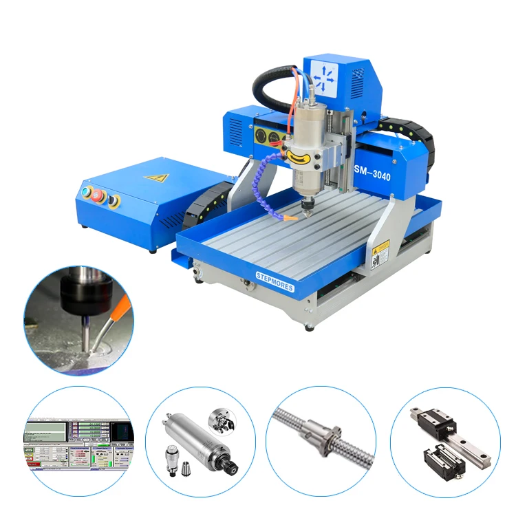 Best Selling square Rails Mini Cnc Router 3040  CNC Milling Machine for Aluminum Milling Brass Wood