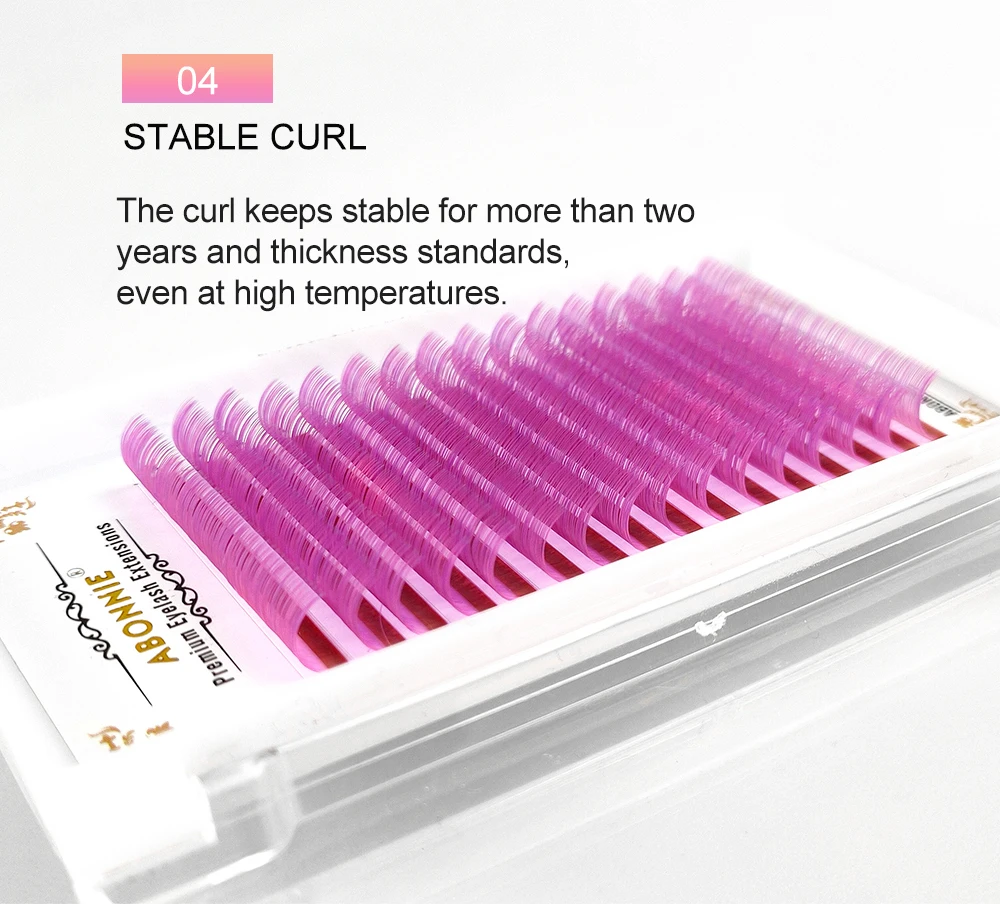 Abonnie Custom Own Brand Rainbow Glitter Lashes Individual Color