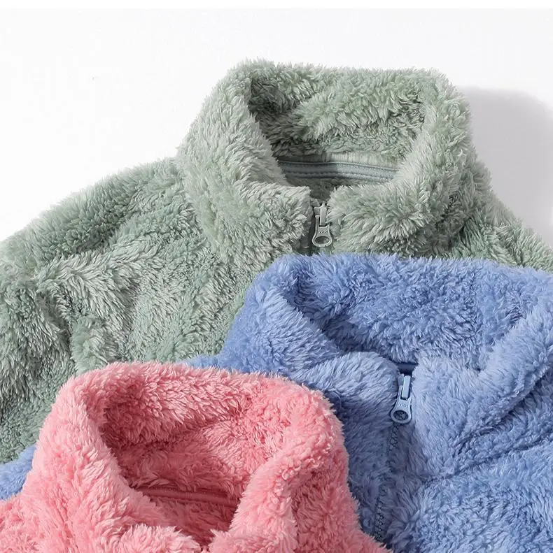 2023 Winter Solid Color Fashion 100 Polyester Jacket Women Stand Thick