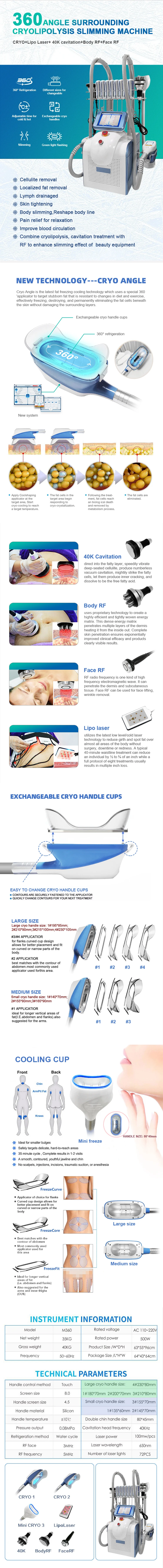 360 cryo cryolipolyse cryotherapy cryolipolysis slimming machine portable / criolipolisis machine cryolipolysis  Fat loss 7